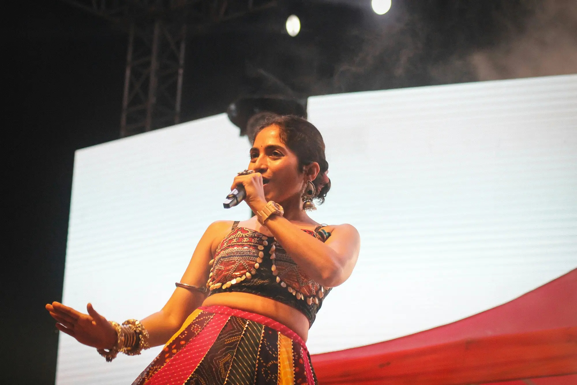 Performer on stage at a corporate cultural event